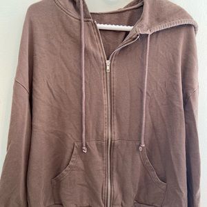 Brown zip-up hoodie